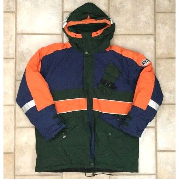First Down Exploration-Men's Sz XL-Blue/Green/Orange-Puffer Jacket-Duck Down-VTG - Picture 1 of 11